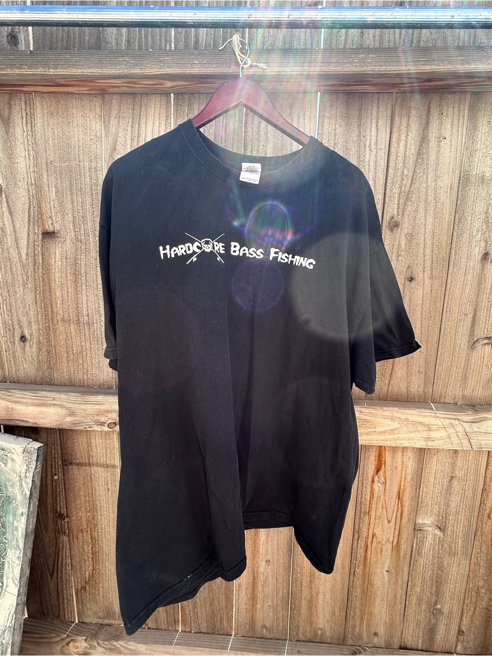 Hardcore Bass Fishing Graphic Tee - Black Y2K Bassaholics style fishing clothes